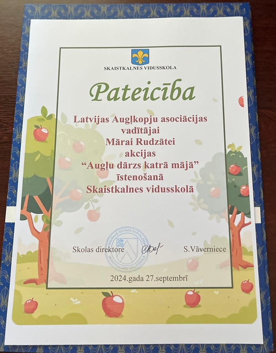 Pateicība LAA par dalību akcijā